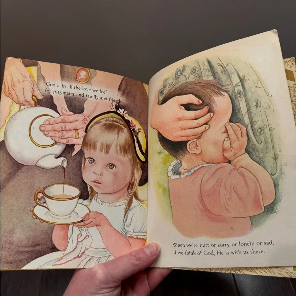 VINTAGE 1973 Little Golden Book About God Hardcover Children's Book Kids Toddler